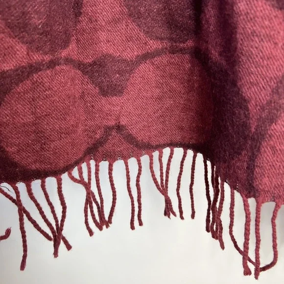 Authentic Coach Red Signature Logo Wool Scarf 10" X 70" - Picture 5 of 5
